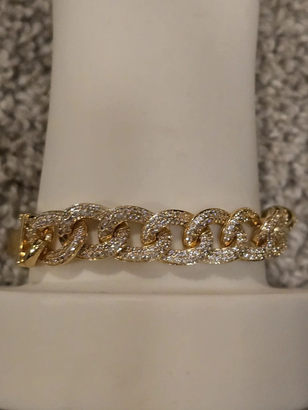 22kgp Dubai Gold-Tone Pavé Cuban Link Bracelet - Women Jewelry